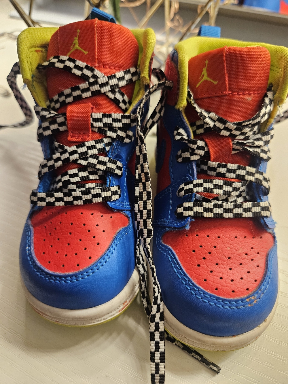 Jordan Kids Basketball Sneakers in Red, Blue & Yellow